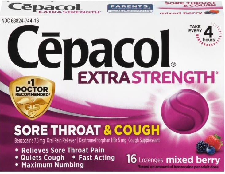 CEPACOL Extra Stength Sore Throat  Cough Lozenges  Mixed Berry