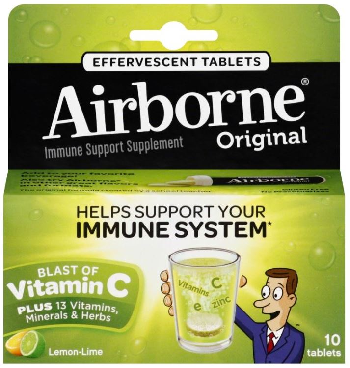 AIRBORNE Original Effervescent Tablets  Lemon Lime