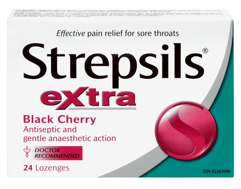 STREPSILS Extra Sore Throat Lozenges  Black Cherry Canada