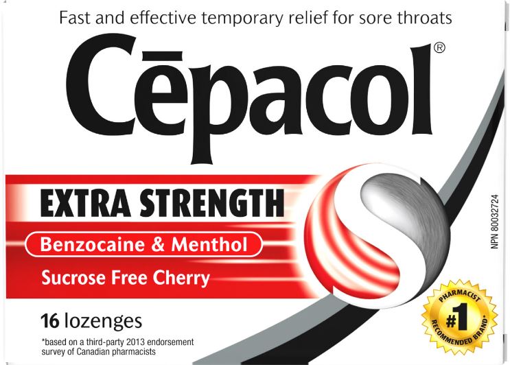 CEPACOL Extra Strength Sucrose Free Cherry Lozenges Canada