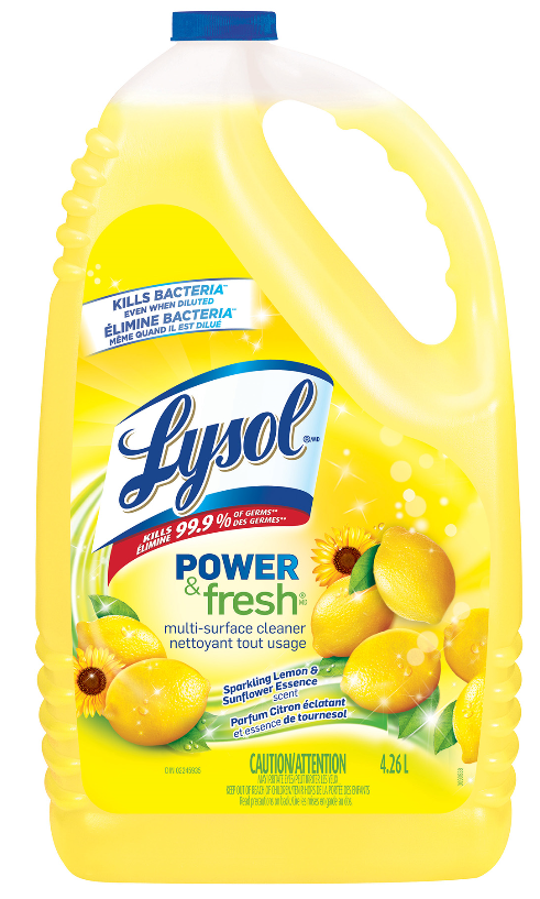 LYSOL Power  Fresh MultiSurface Cleaner  Pourable  Sparkling Lemon  Sunflower Essence Canada Discont