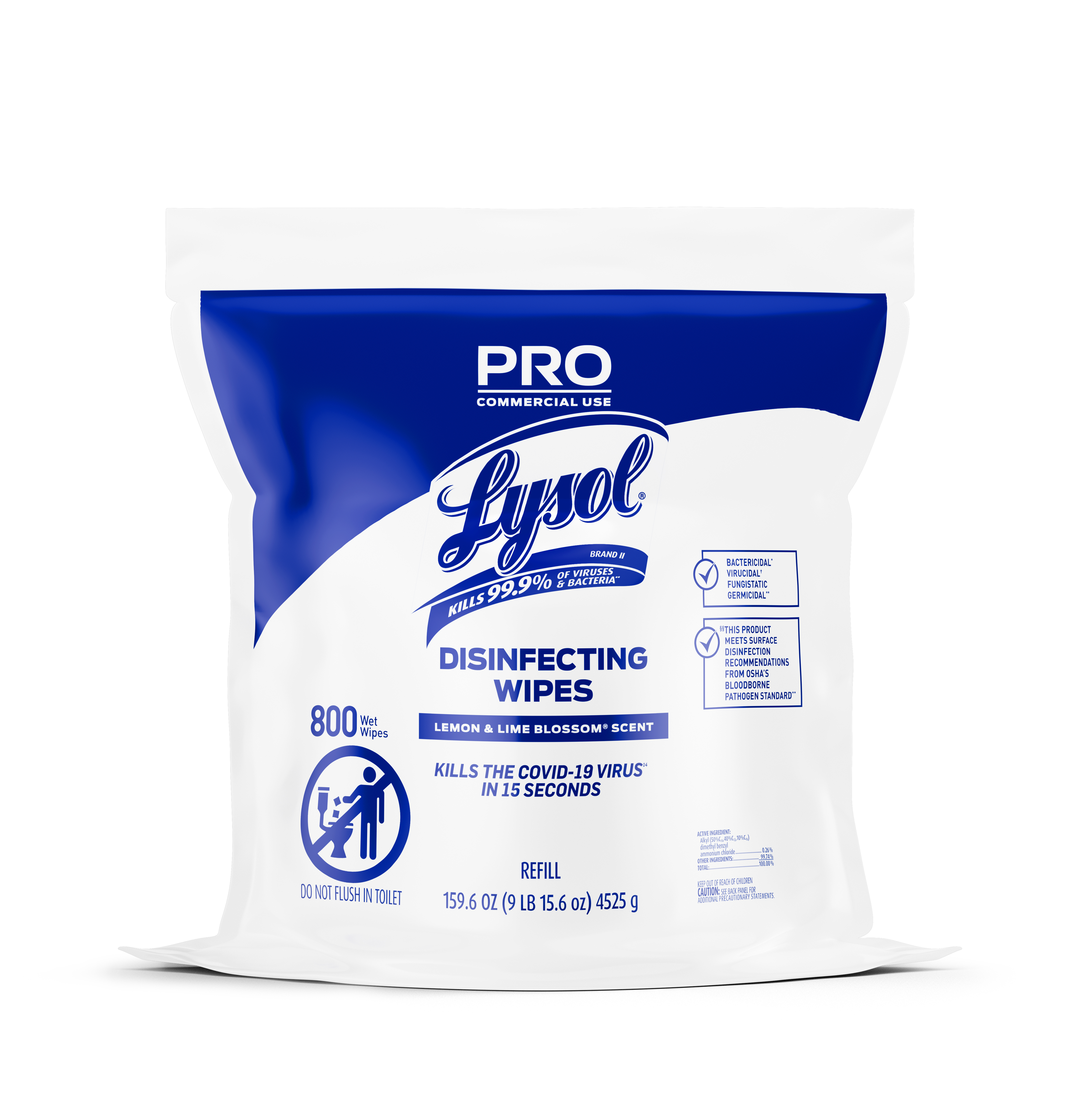 LYSOL® Professional Disinfecting Wipes - Lemon & Lime Blossom (Refill Bag)