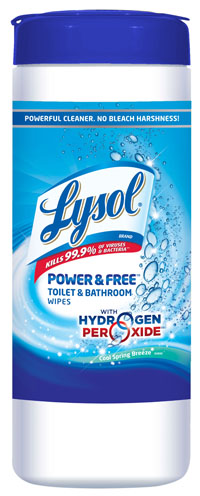 LYSOL® POWER & FREE™ Toilet & Bathroom Wipes - Cool Spring Breeze