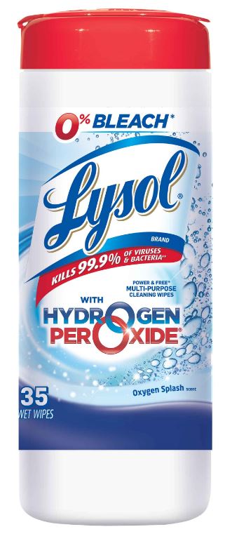 LYSOL® POWER & FREE™ Hydrogen Peroxide Multi-Purpose Cleaning Wipes - Oxygen Splash Scent (Discontin