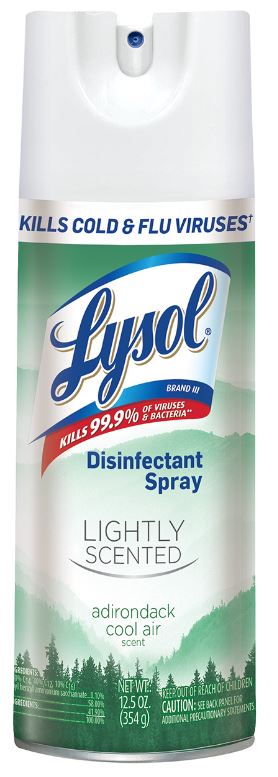 LYSOL Disinfectant Spray Lightly Scented  Adirondack Cool Air