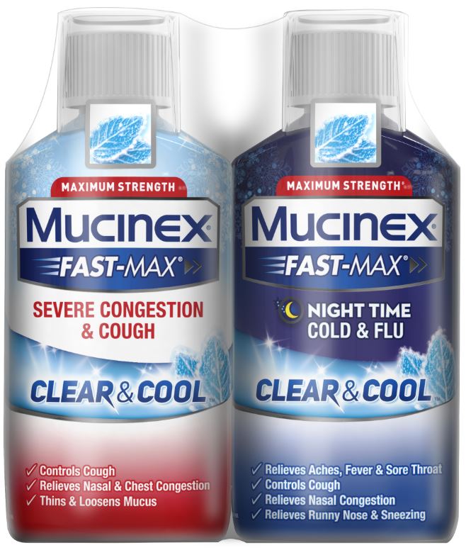 MUCINEX FASTMAX Clear  Cool Adult Liquid  Day Night Cold  Flu Night