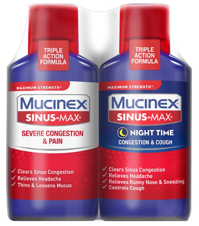 MUCINEX SINUSMAX Adult Liquid  Day Night Congestion  Cough Night