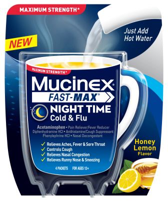 MUCINEX® FAST-MAX® Night Time Cold & Flu Packets