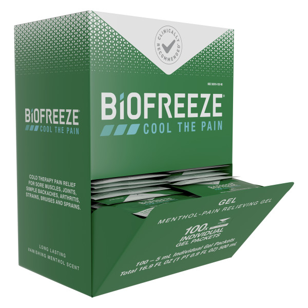 Biofreeze Menthol Pain Relieving Green Gel  Packettes