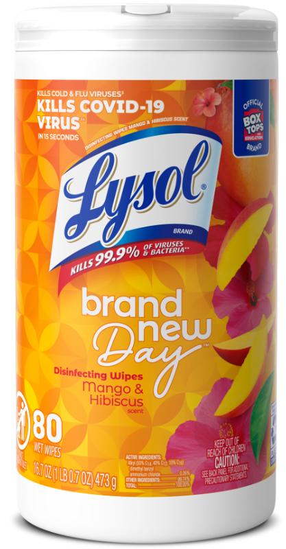LYSOL Disinfecting Wipes  Brand New Day  Mango  Hibiscus
