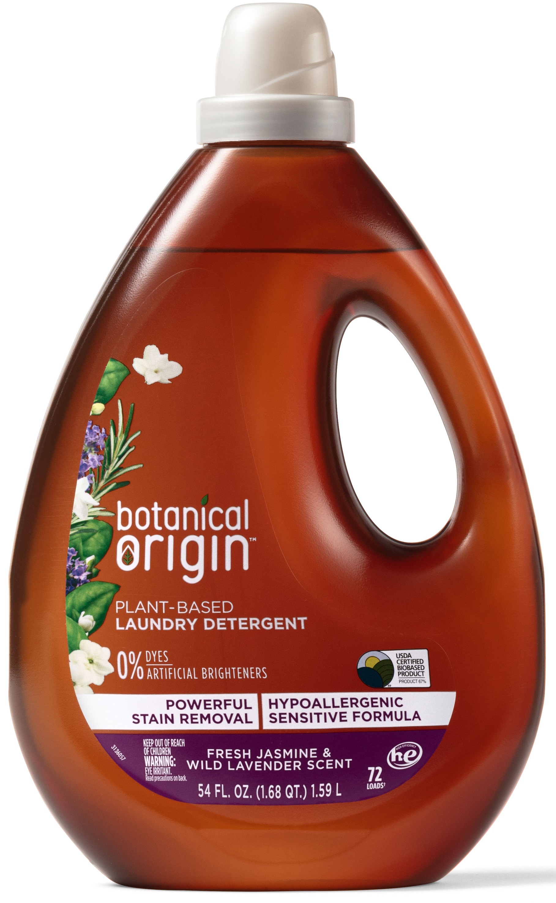 Botanical Origin PlantBased Laundry Detergent  Fresh Jasmine  Wild Lavender