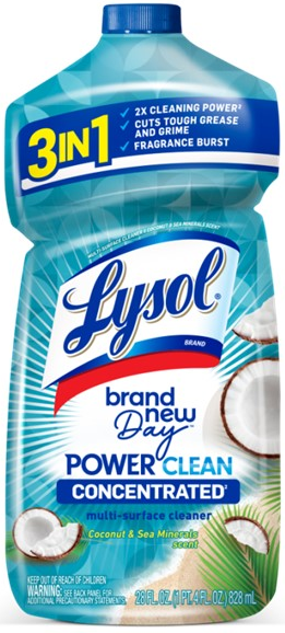 LYSOL Power Clean MultiSurface Cleaner  Brand New Day  Coconut  Sea Minerals
