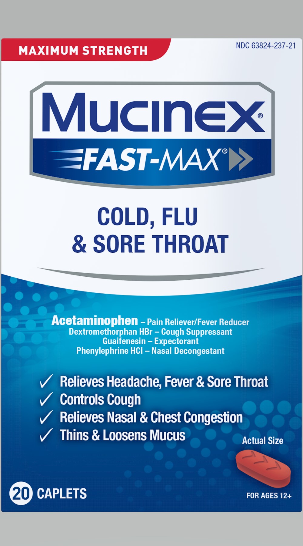 MUCINEX® FAST-MAX® Caplets - Cold, Flu & Sore Throat