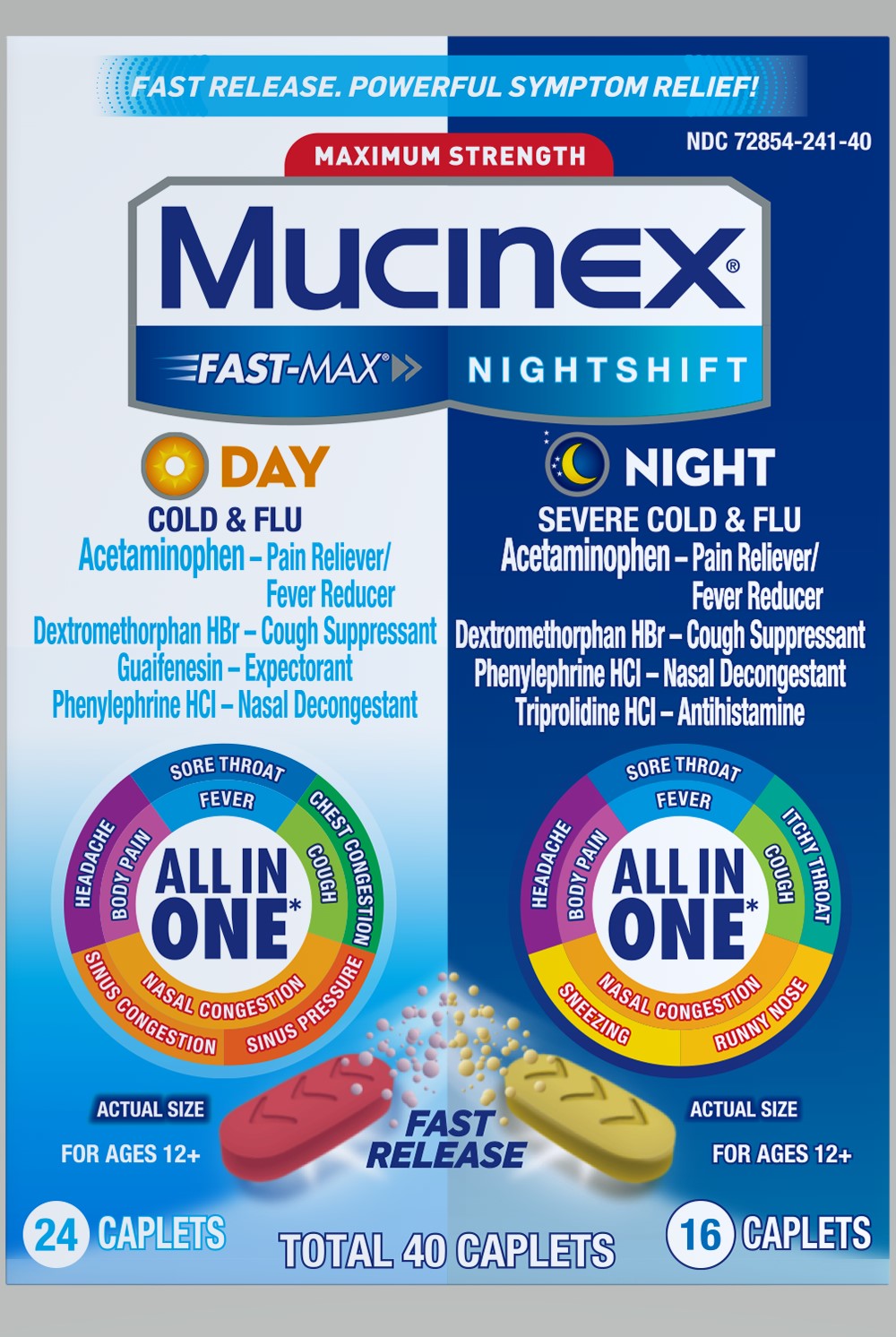 MUCINEX® FAST-MAX® Caplets - Day Night Cold & Flu-(Day)