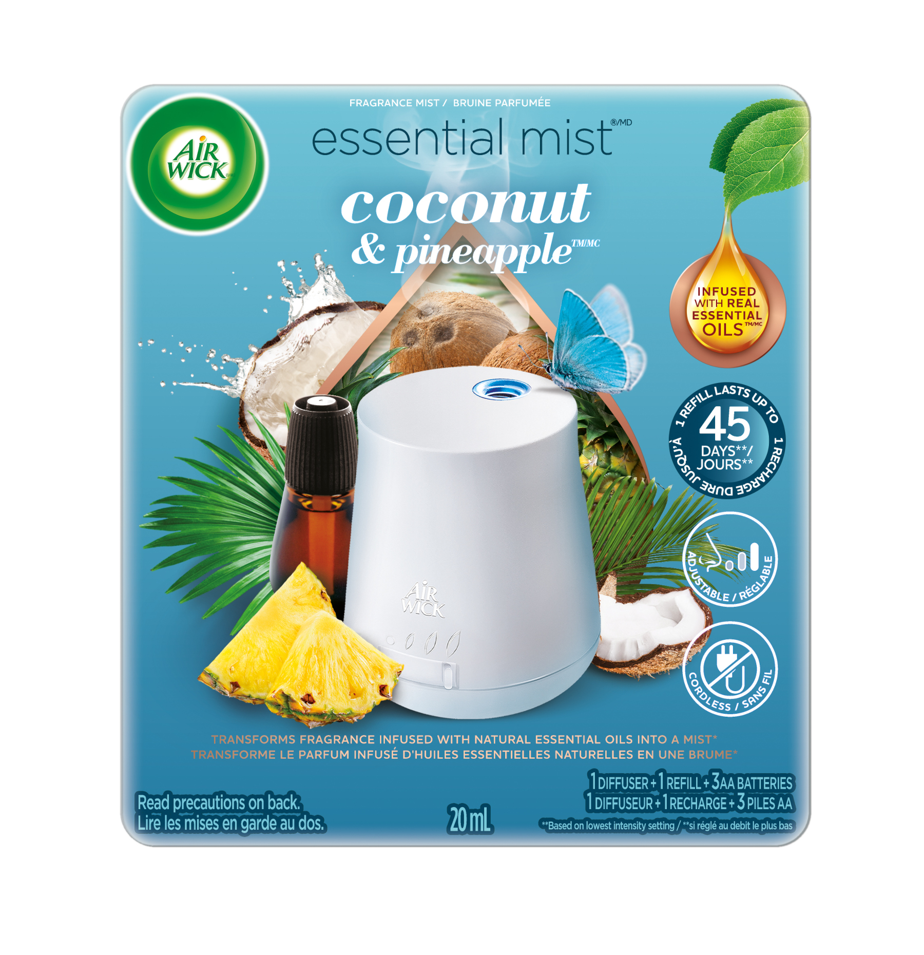 AIR WICK Essential Mist  Coconut  Pineapple  Kit Canada
