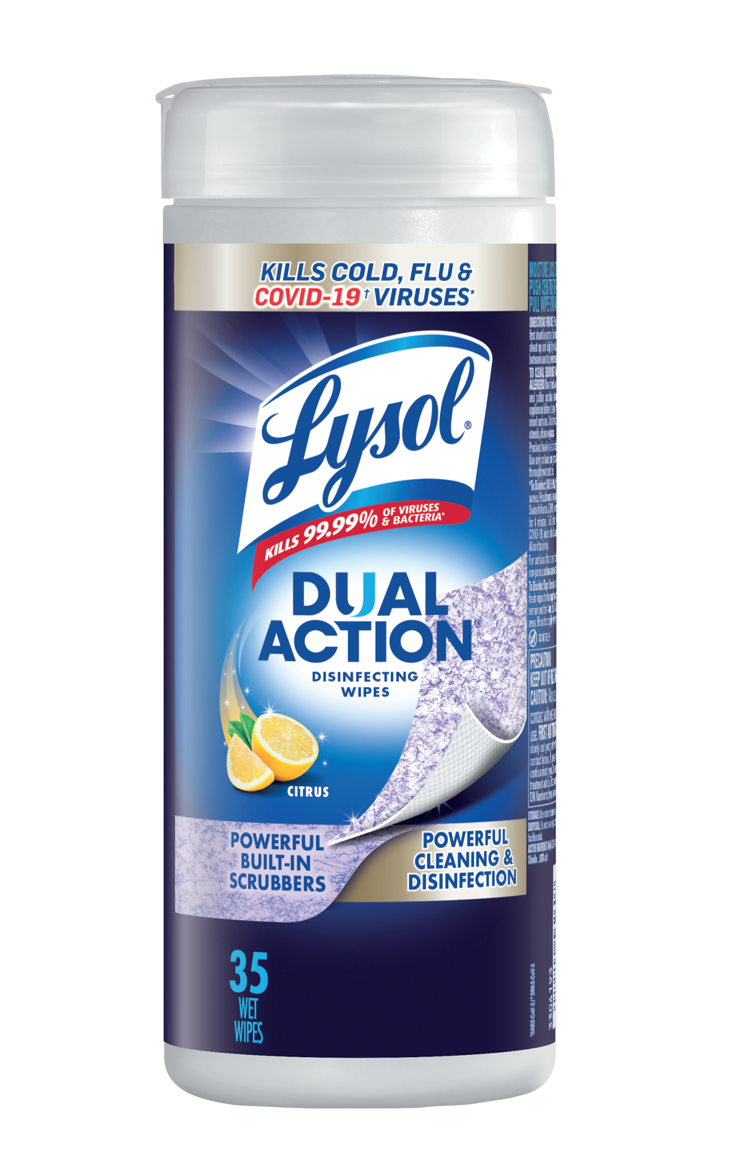 LYSOL® Dual Action Disinfecting Wipes - Citrus (Canada)