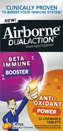 AIRBORNE Dual Action Chewable Tablets  Citrus