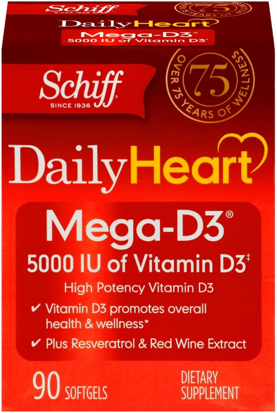 SCHIFF® Daily Heart Mega-D3 Softgels