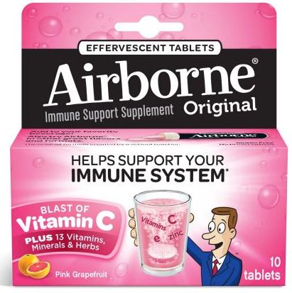 AIRBORNE Original Effervescent Tablets  Pink Grapefruit