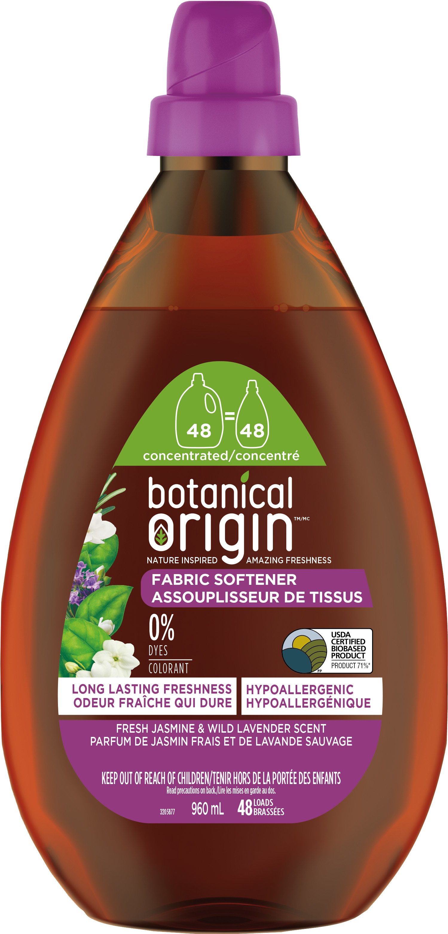 Botanical Origin Fabric Softener  Fresh Jasmine  Wild Lavender Canada