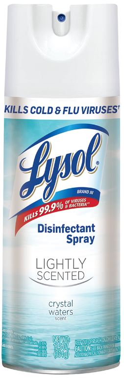 LYSOL Disinfectant Spray Lightly Scented  Crystal Waters