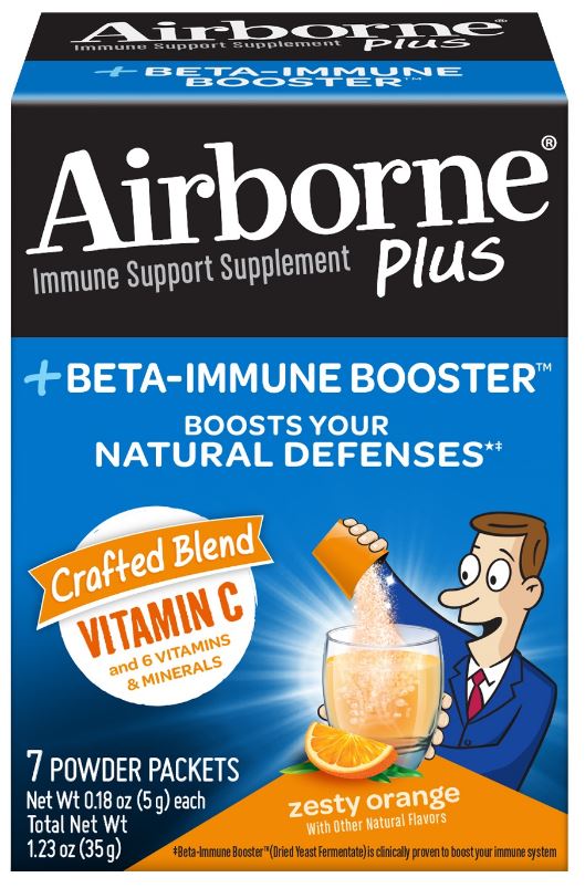 AIRBORNE Plus BetaImmune Booster  Zesty Orange