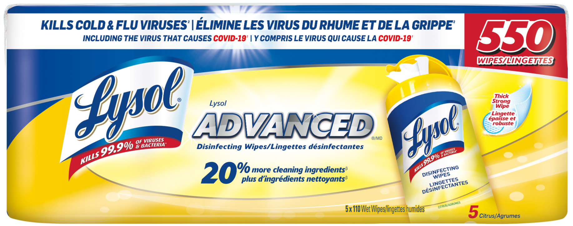 LYSOL ADVANCED Disinfecting Wipes  Citrus Canada