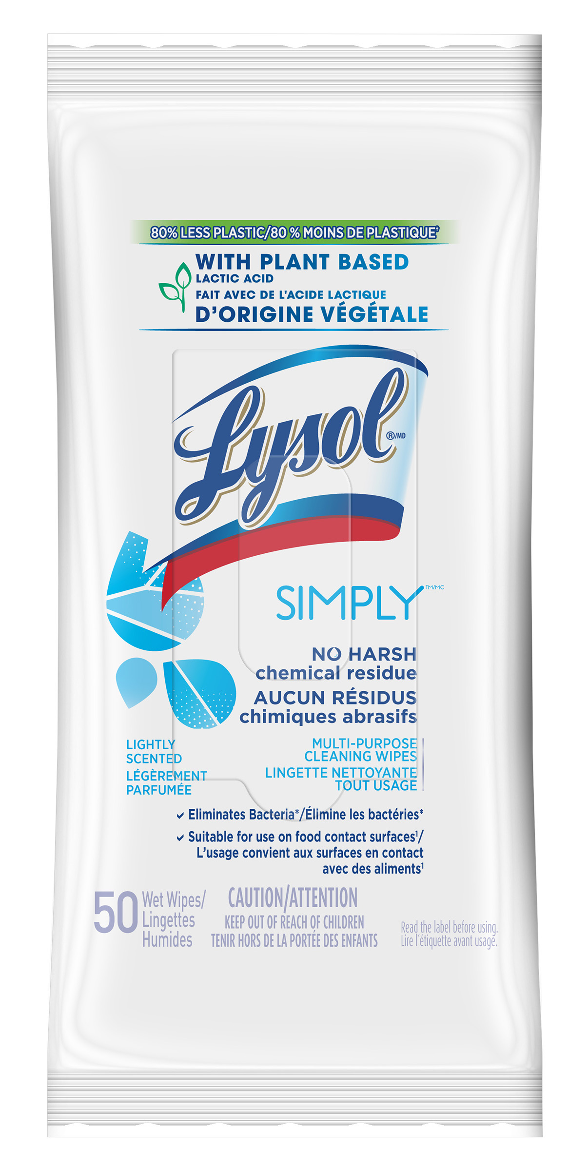 LYSOL® WIPES - SIMPLY™ Flat Pack Lightly Scented (Canada)
