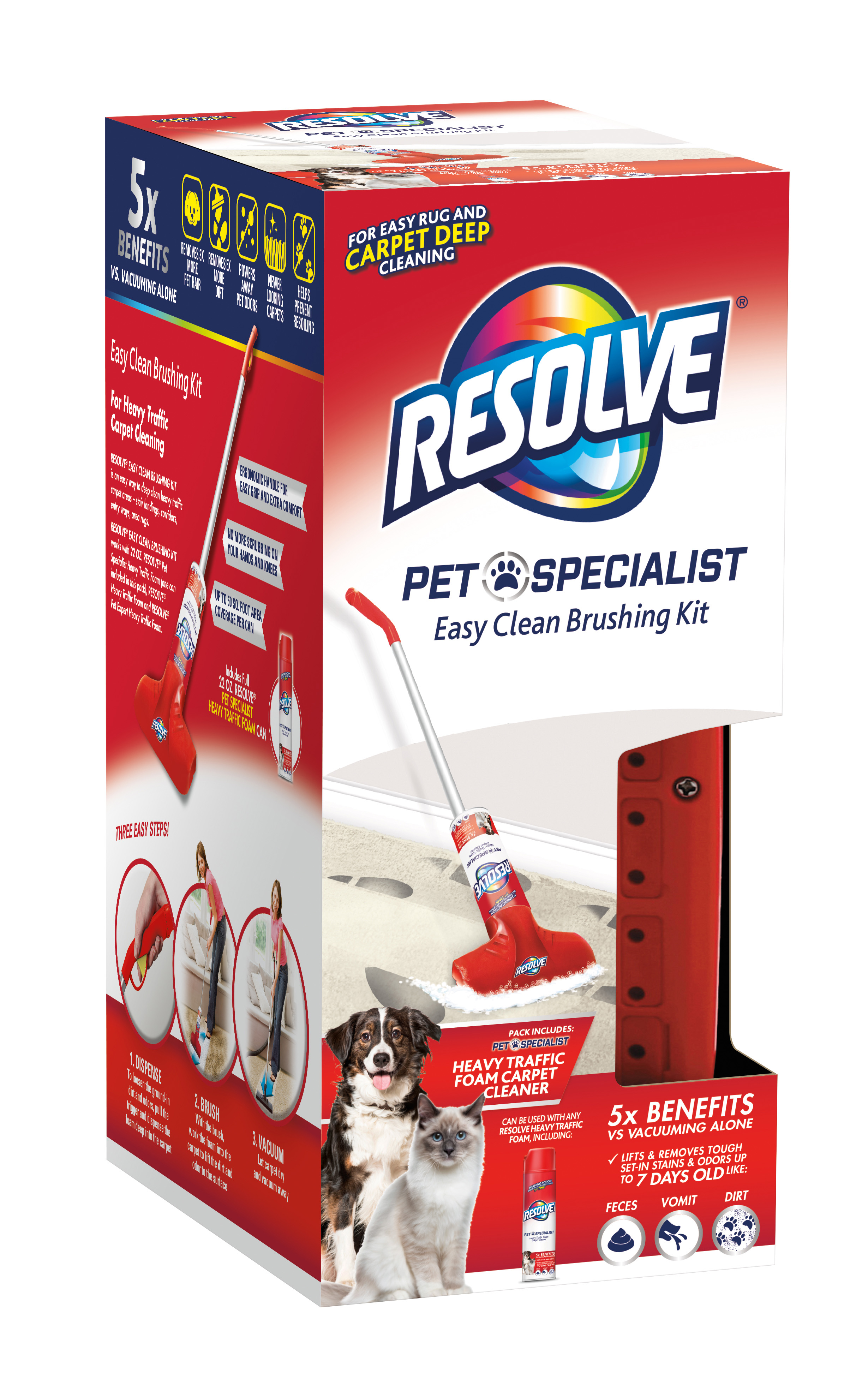 RESOLVE Pet Specialist Easy Clean Brushing Kit