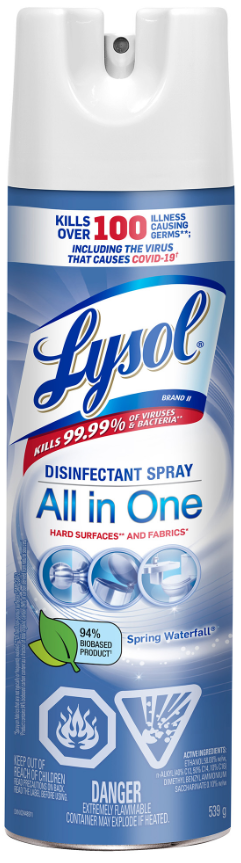 LYSOL Disinfectant Spray  All in One  Spring Waterfall Canada