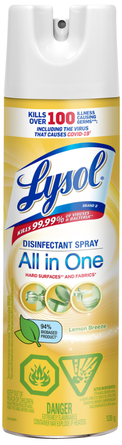 LYSOL Disinfectant Spray  All in One  Lemon Breeze Canada