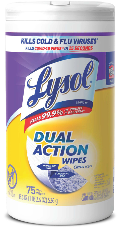 LYSOL® Dual Action Disinfecting Wipes - Citrus