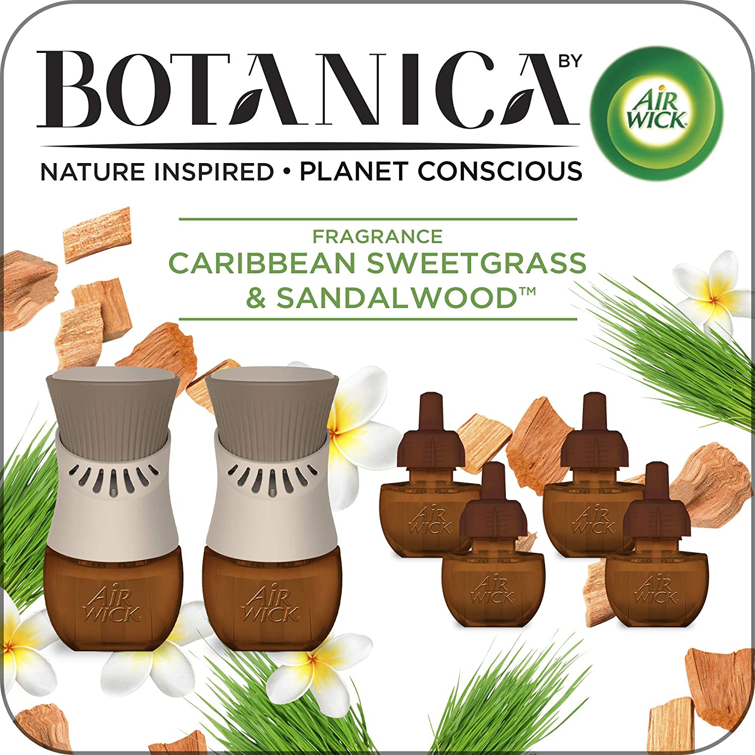 AIR WICK Botanica Scented Oil  Caribbean Sweetgrass  Sandalwood  Kit
