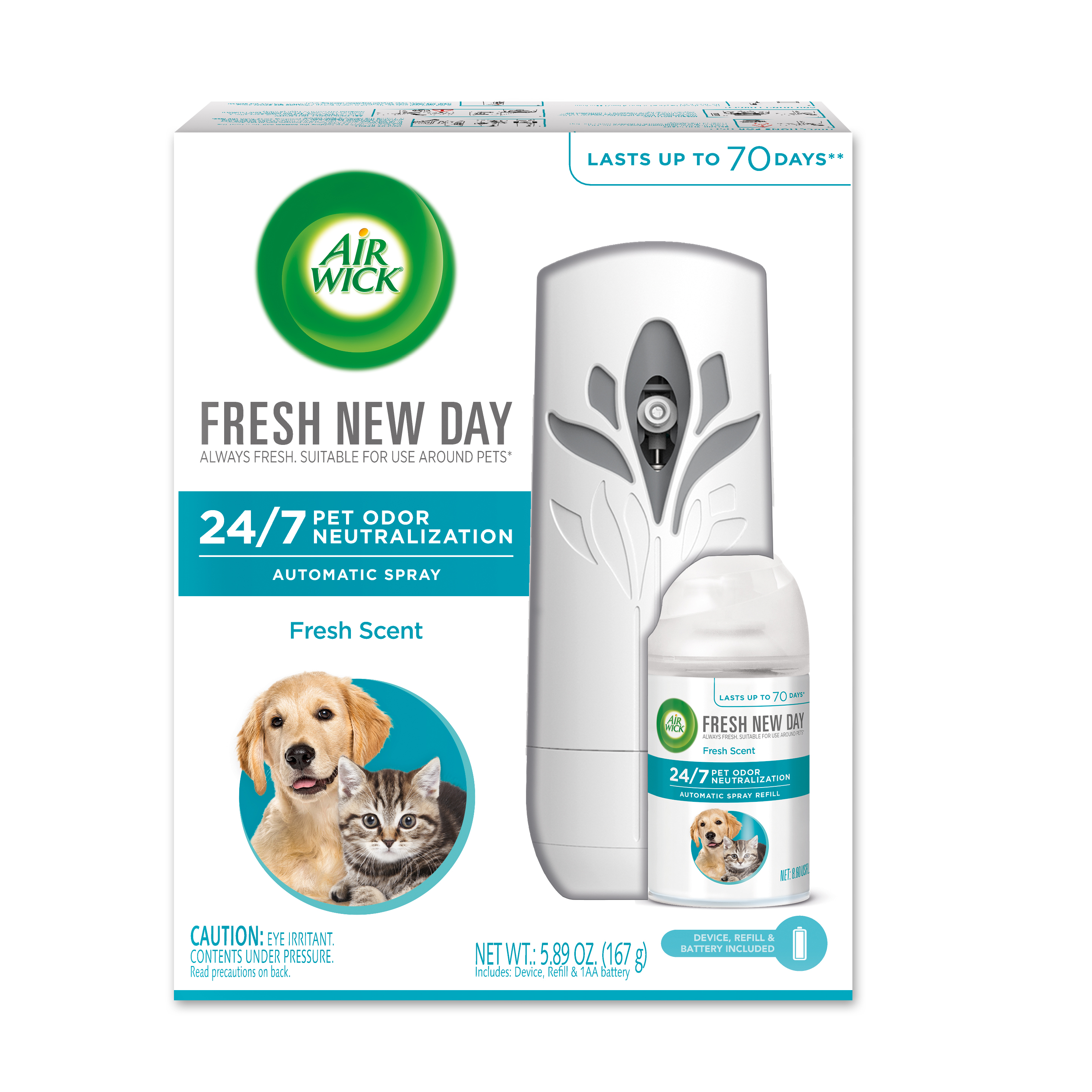 AIR WICK Automatic Spray  Fresh New Day Fresh Scent Pet  Kit Discontinued