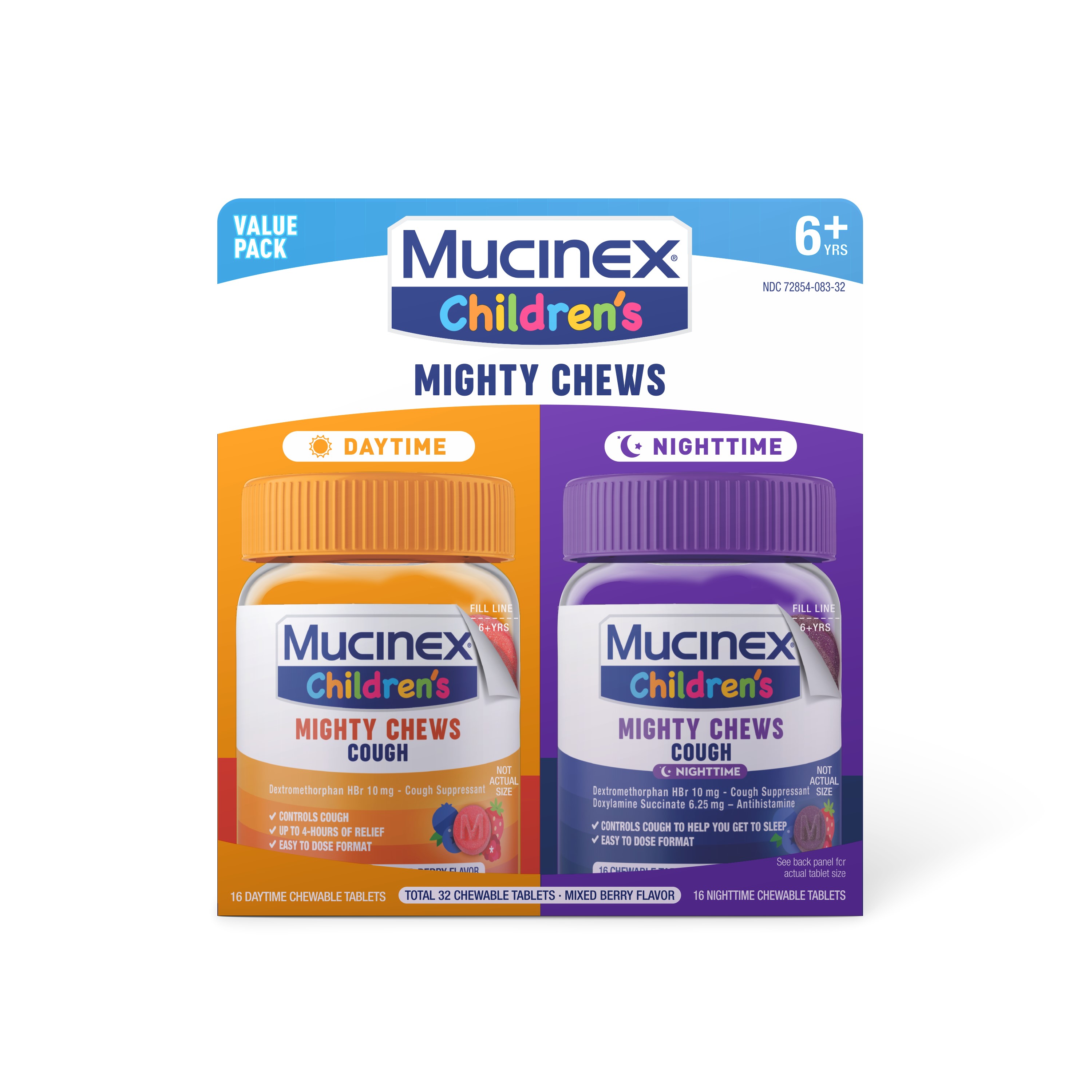 MUCINEX Children s Mighty Chews Cough Combo Pack Nighttime 
