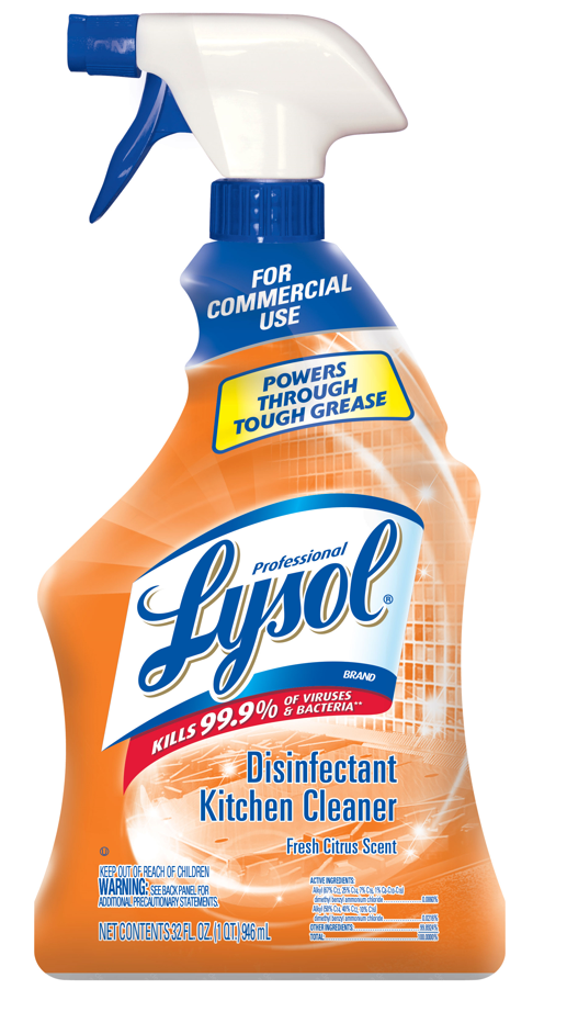 Lysol Pro Kitchen Spray Cleaner and Degreaser, Antibacterial All Purpose  Cleaning Spray for Kitchens, Countertops, Ovens, and Appliances, Citrus