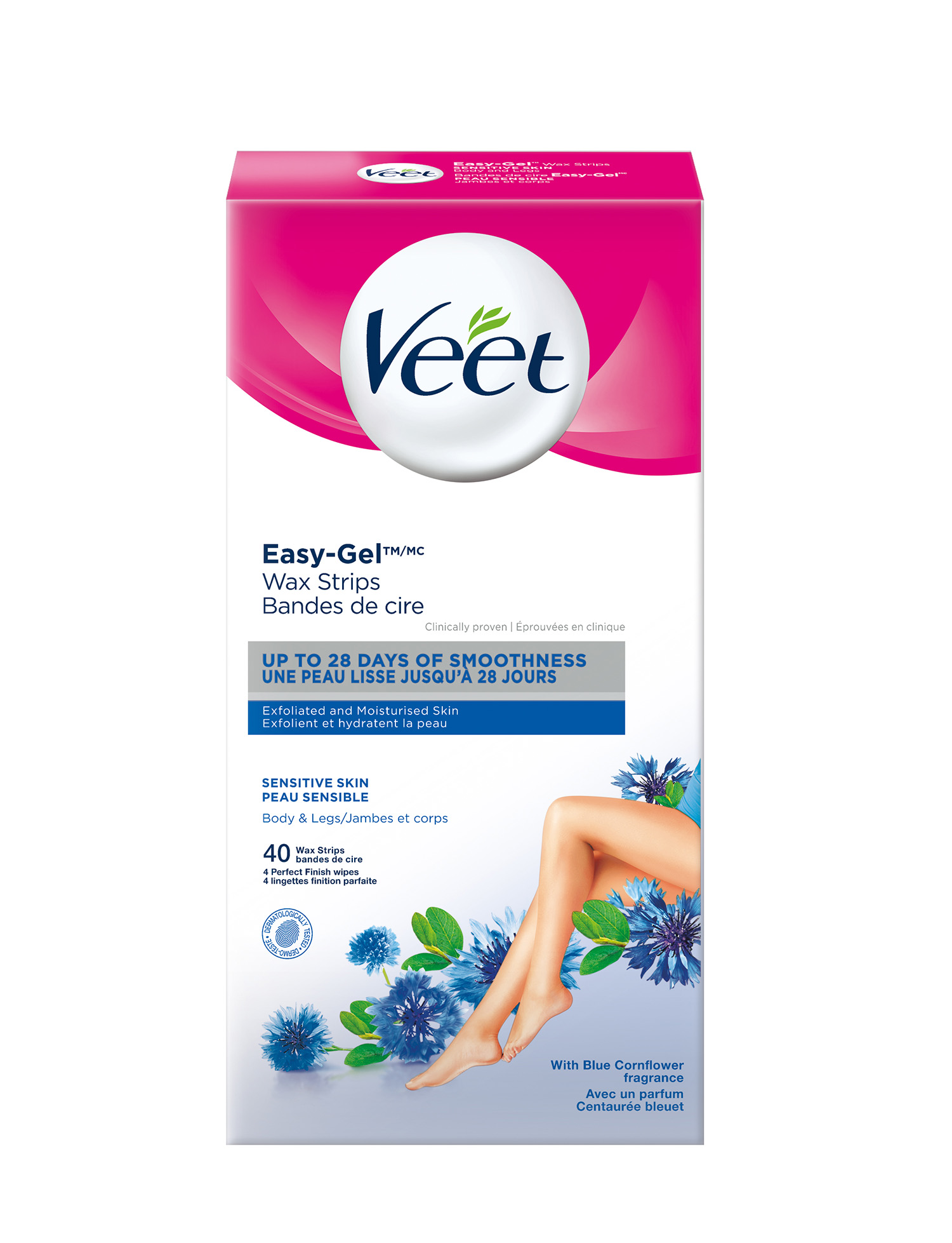 VEET® Easy-Gel™ Wax Strips - Sensitive Skin - Body & Legs (Canada)
