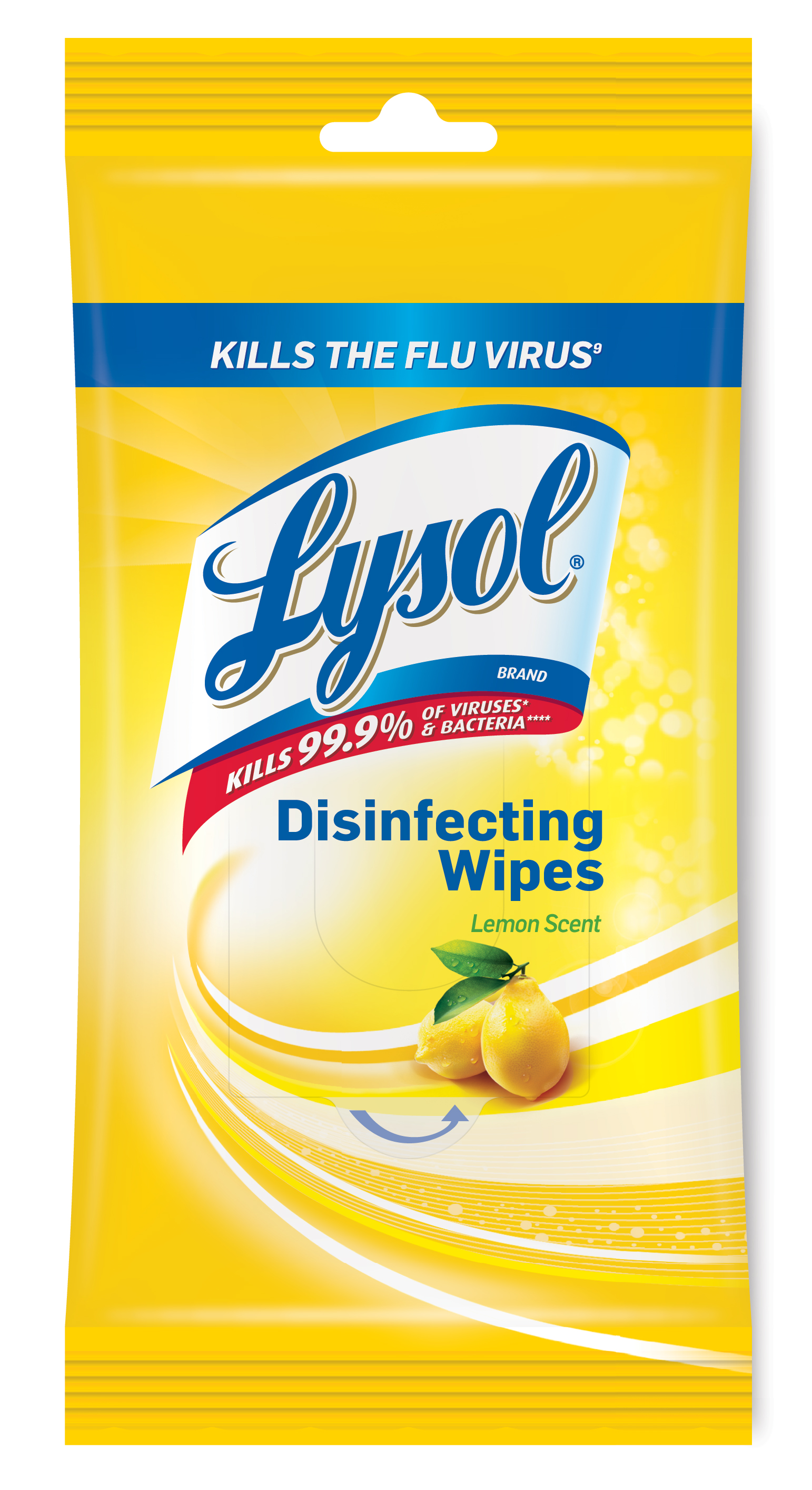 LYSOL Disinfecting Wipes Packet  Lemon Scent Discontinued July 2021