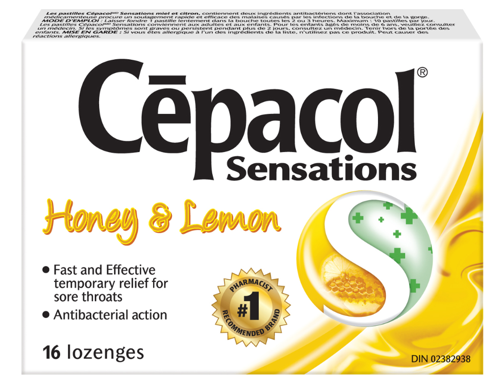 CEPACOL Sensations Honey  Lemon Lozenges Canada Photo